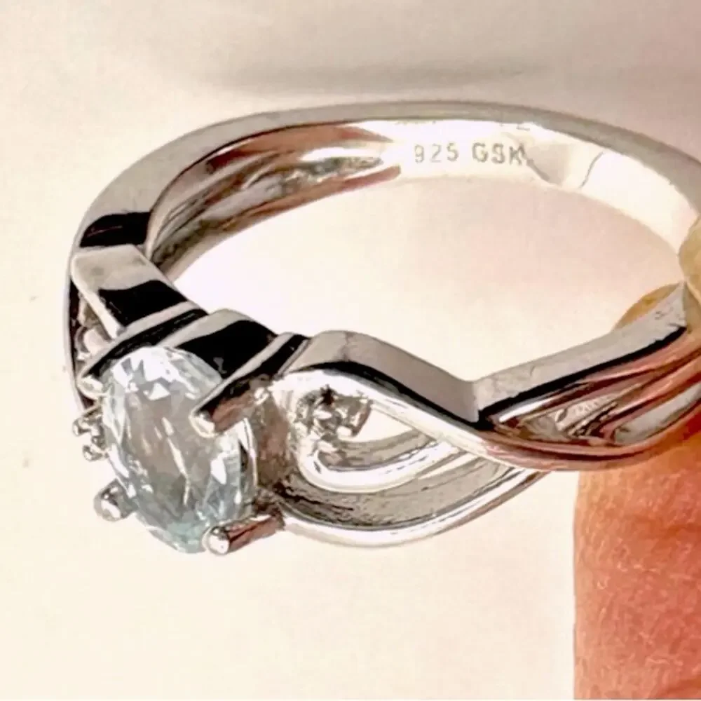 GSK Sterling Silver Ring Pinkie Size 5 Gem Stone Kings Retro Vintage Minimalist